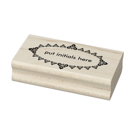 フローライニシャル楕円シルエットアートスタンプ ラバースタンプ (スタンプ)