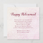 フローライラストレーション彼女の幸せな退職パーティー 招待状 (正面)