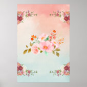 フローライラストレーション水彩の花 ポスター (正面)