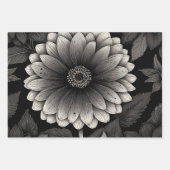 フローライラストレーション花 ラッピングペーパーシート (正面3)