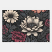 フローライラストレーション花 ラッピングペーパーシート (正面)