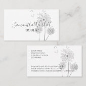 フローライラストレーション誕生豆又は助産師 名刺 (正面/裏面)