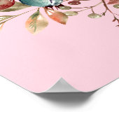 フローライラストレーション、ピンクフローラリース ポスター (角)