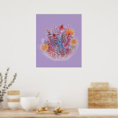 フローライラストレーション ポスター (キッチン)