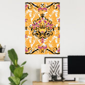 フローライラストレーション、中空ライフ ポスター (ホームオフィス)