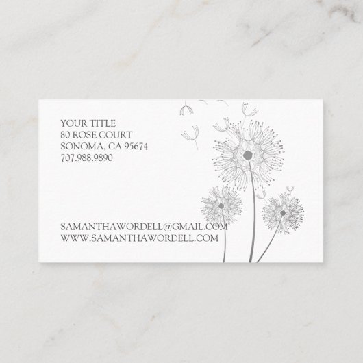 フローライラストレーション 名刺 (裏面)