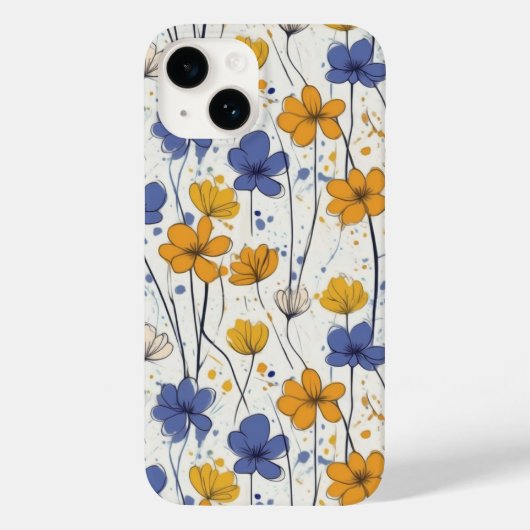 フローライラストレーション、抽象芸術山花モダン、 Case-Mate iPhoneケース (裏面)