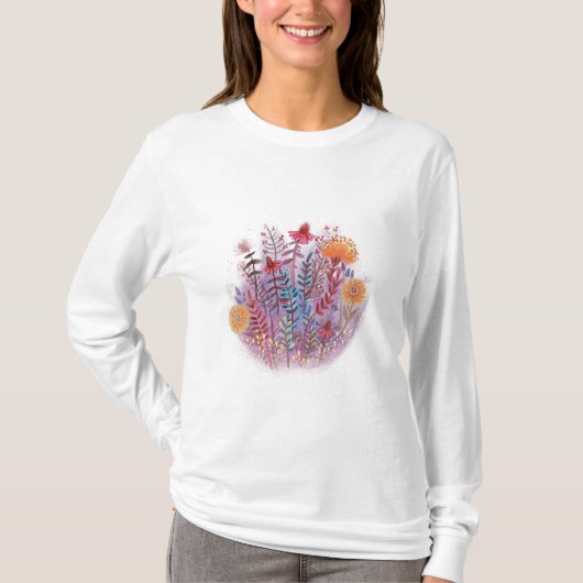 フローライラストレーション Tシャツ (正面)