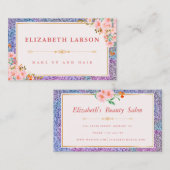 フローライリデスゲングリッターメイクアップアーティスト美しい 名刺 (正面/裏面)