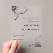 フローラインクラインアートクラシックスケッチフォーマル結婚の アクリル招待状 (インサイチュ (ポータブル))