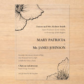 フローラインクラインアートクラシックスケッチフォーマル結婚の アクリル招待状 (正面)