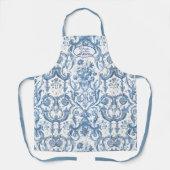 フローライングリッシュガーデンブルー&ホワイト祖母 エプロン (正面)