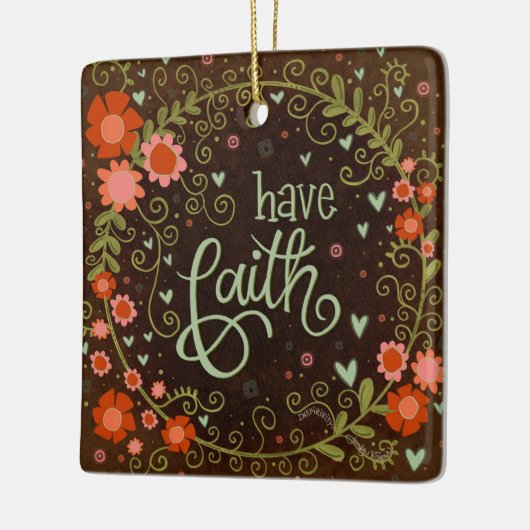 フローラインスパイアの信仰引用文かわいらし激励 セラミックオーナメント (左)