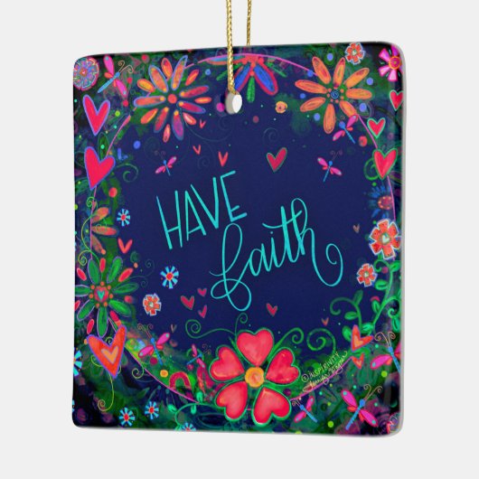 フローラインスパイアの信仰引用文の鼓動 セラミックオーナメント (左)