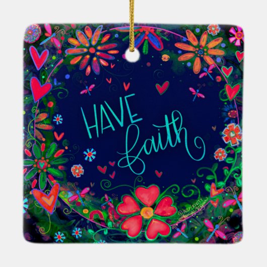 フローラインスパイアの信仰引用文の鼓動 セラミックオーナメント (裏面)