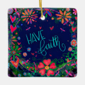 フローラインスパイアの信仰引用文の鼓動 セラミックオーナメント (正面)