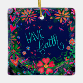 フローラインスパイアの信仰引用文の鼓動 セラミックオーナメント