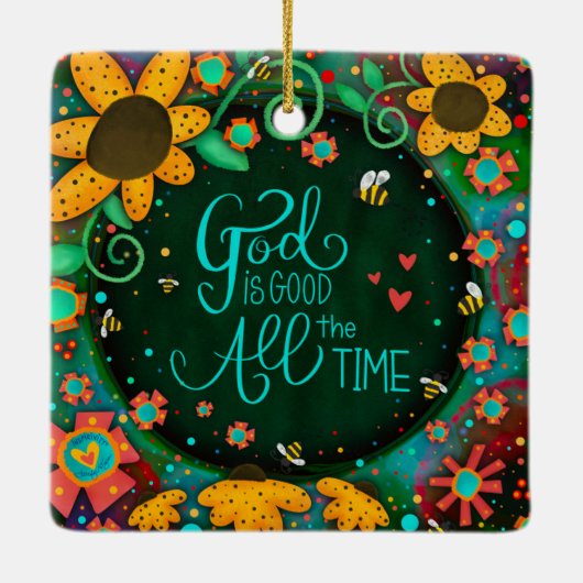 フローラインスパイアの神は良い引用文のインスピリシティ セラミックオーナメント (裏面)