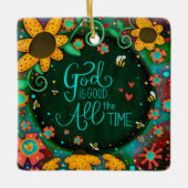 フローラインスパイアの神は良い引用文のインスピリシティ セラミックオーナメント (正面)