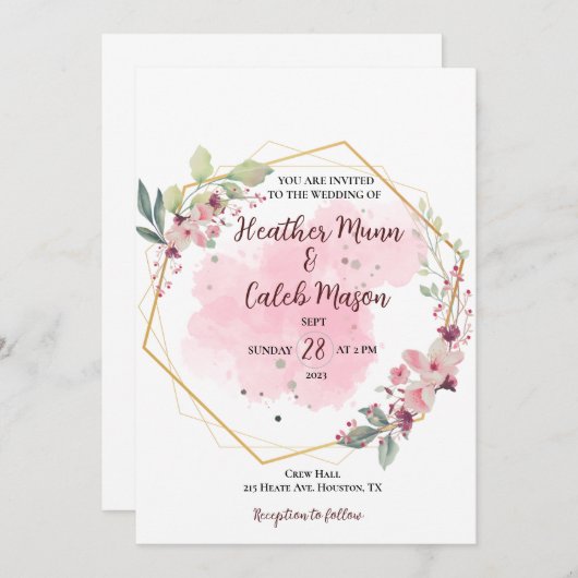 フローラインスパイア結婚式招待状 招待状 (正面/裏面)