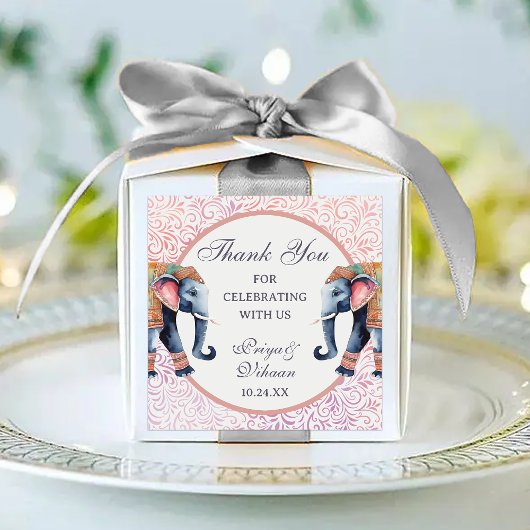 フローラインディアン象結婚の返し贈り物の好意 スクエアシール