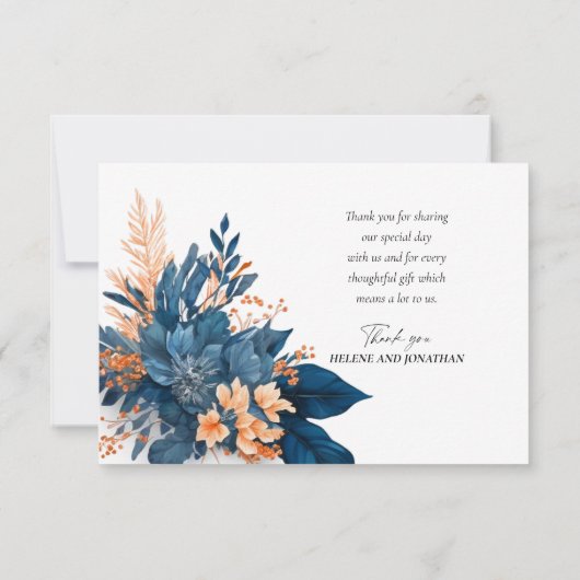 フローラインディゴモダンサ結婚ストありがとう サンキューカード (裏面)