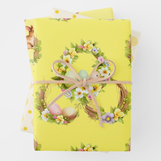 フローライースターの卵とかわいいパン ラッピングペーパーシート (インサイチュ)