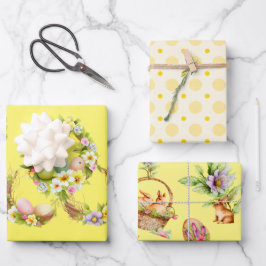 フローライースターの卵とかわいいパン ラッピングペーパーシート