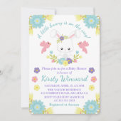 フローライースターバニーと春鳥ベビーシャワー 招待状 (正面)