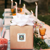 フローライースターバニーアールヌーボーステンドグラス スクエアシール