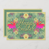 フローライースターバニー付き/文字 サンキューカード (正面/裏面)