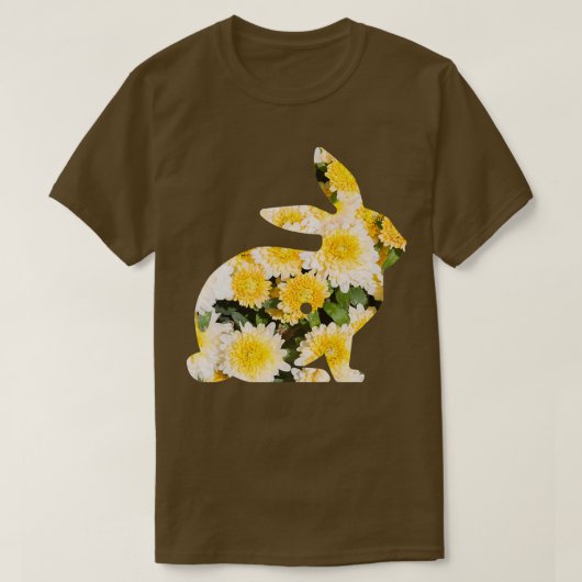 フローライースターバニー春の花ラビットシ Tシャツ (デザイン正面)