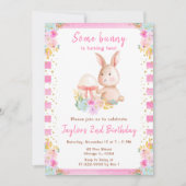 フローライースターバニー誕生日 招待状 (正面)