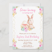 フローライースターバニー誕生日 招待状 (正面)