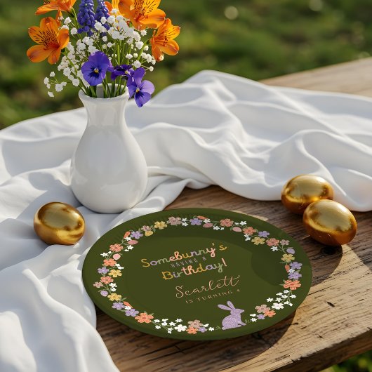 フローライースターバニーSomebunny's Having a誕生日 ペーパープレート