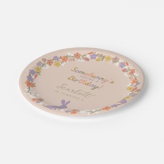 フローライースターバニーSomebunny's Having a誕生日 ペーパープレート (アングル)