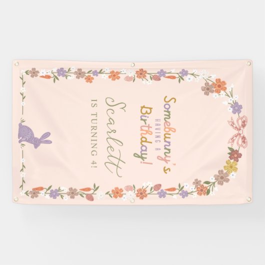 フローライースターバニーSomebunny's Having a誕生日 横断幕 (横)