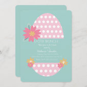 フローライースターパターン卵ディナーブランチ家族 招待状 (正面/裏面)