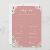 フローライースターベビートリビアベビーシャワーゲームカード シーズンカード (正面)