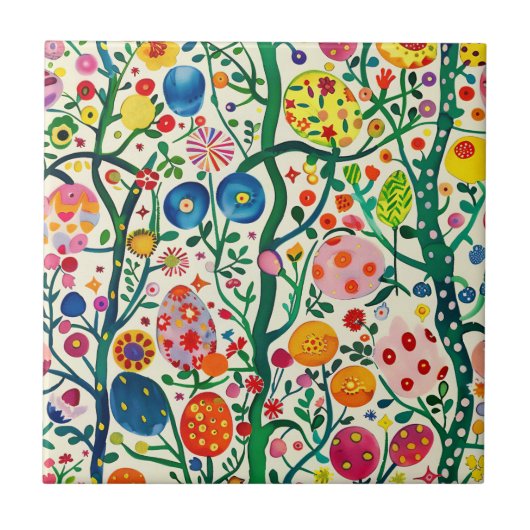 フローライースター卵植物 タイル (正面)