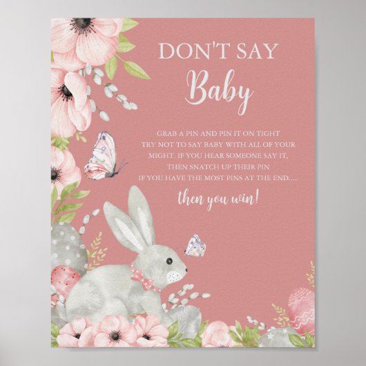 フローライースター赤ちゃんシャワー言わないベビーゲーム ポスター (正面)