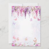 フローラウィステリアバタフライキッズフォト誕生日 招待状 (裏面)