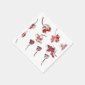 フローラウィスパーズ – 抽象芸術アクリルハイビスカス&バラ スタンダードカクテルナプキン (角)