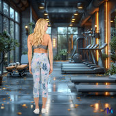 フローラウィスパーズ：繊細なパステルボタニカルパターン カプリレギンス