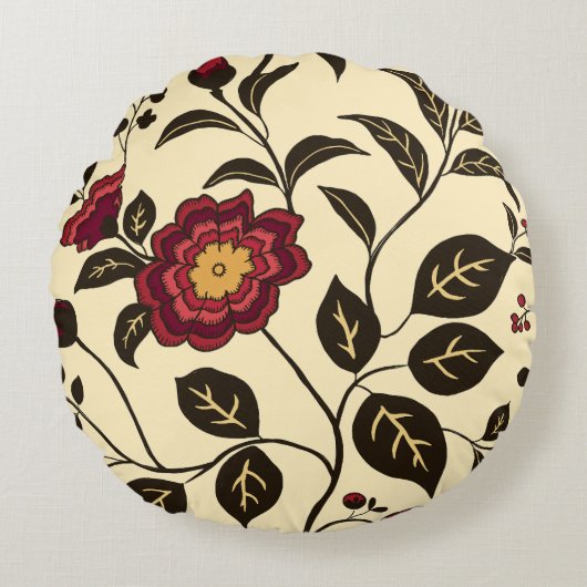フローラウィスパー赤黄 ラウンドクッション (正面)
