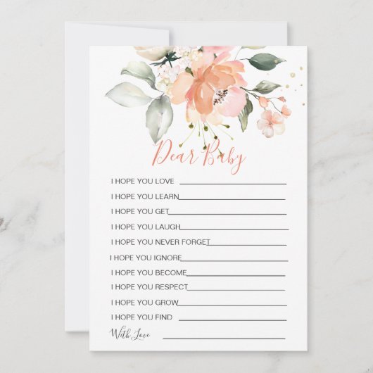 フローラウィッシュズフォーベビーシャワーゲーム招待状 招待状 (正面)