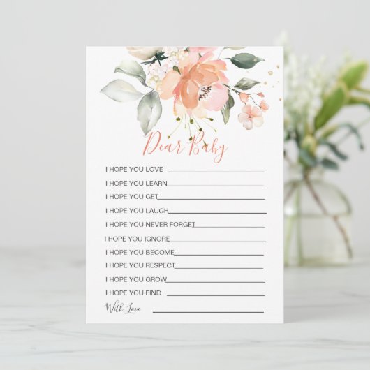 フローラウィッシュズフォーベビーシャワーゲーム招待状 招待状 (スタンド正面)