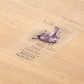 フローラウィッチハットムーンハロウィンブライダルシャワー アクリル招待状 (レイダウン)