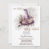 フローラウィッチハットムーンハロウィンブライダルシャワー 招待状 (正面)