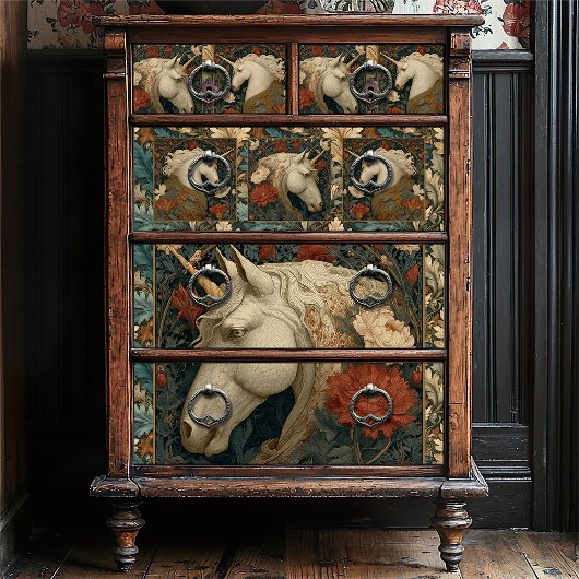 フローラウィリアムモリススタイルユニコーン 薄葉紙